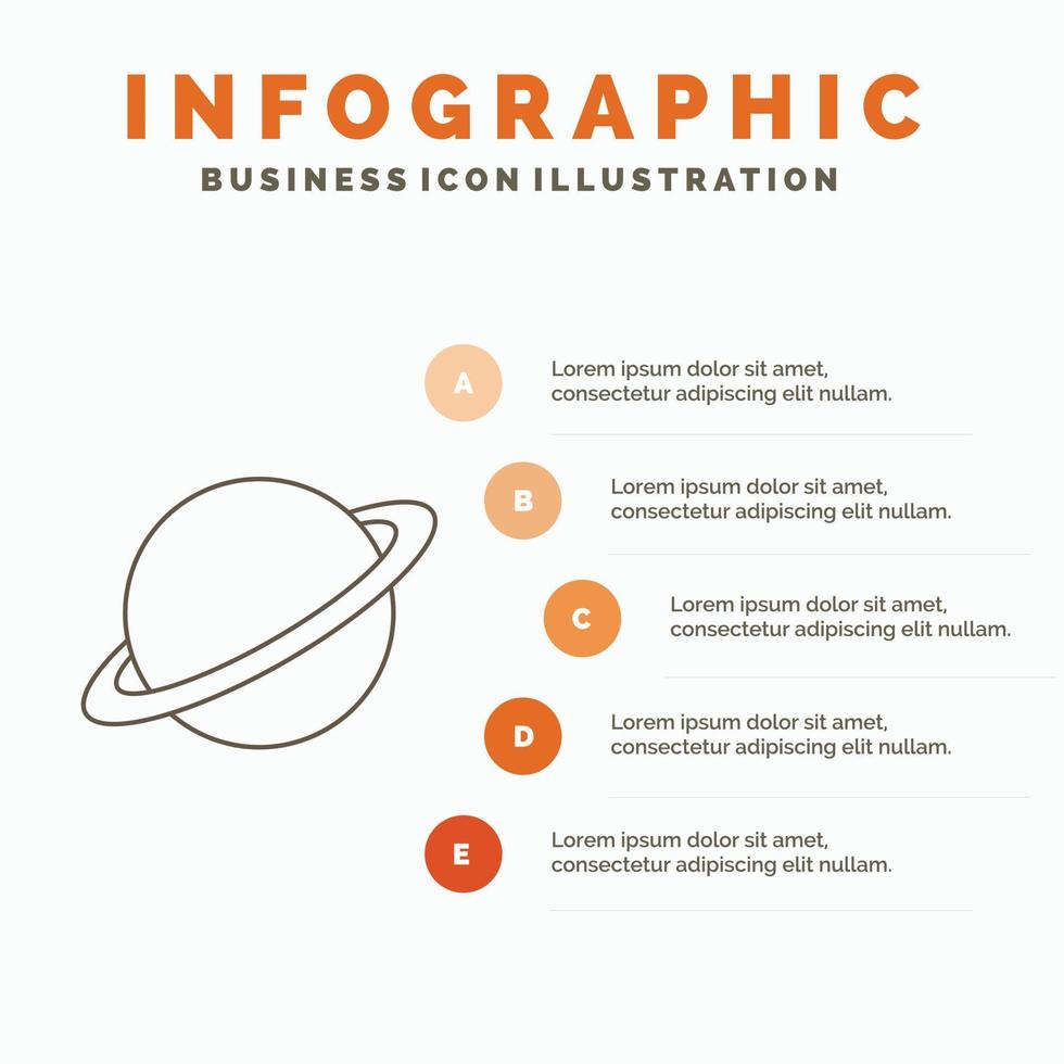 planeta. espacio. luna. bandera. plantilla de infografía de Marte para sitio web y presentación. icono de línea gris con ilustración de vector de estilo infográfico naranja