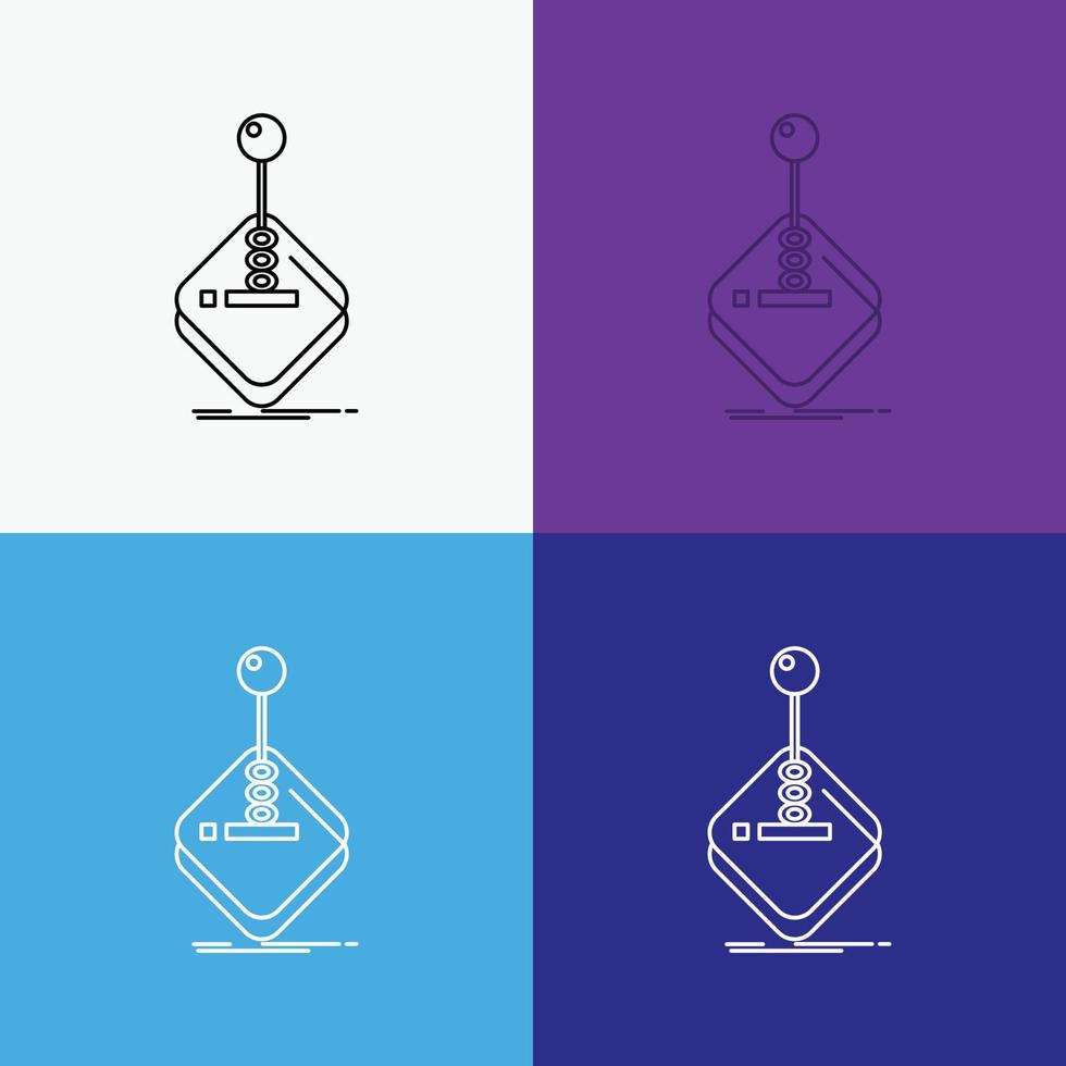 arcade. game. gaming. joystick. stick Icon Over Various Background. Line style design. designed for web and app. Eps 10 vector illustration