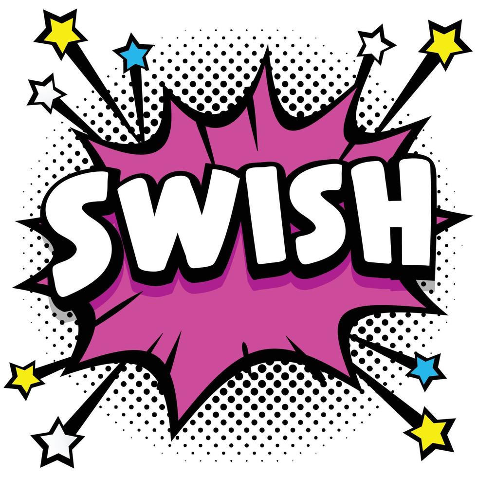 Swish Pop art comic speech bubbles book sound effects vector