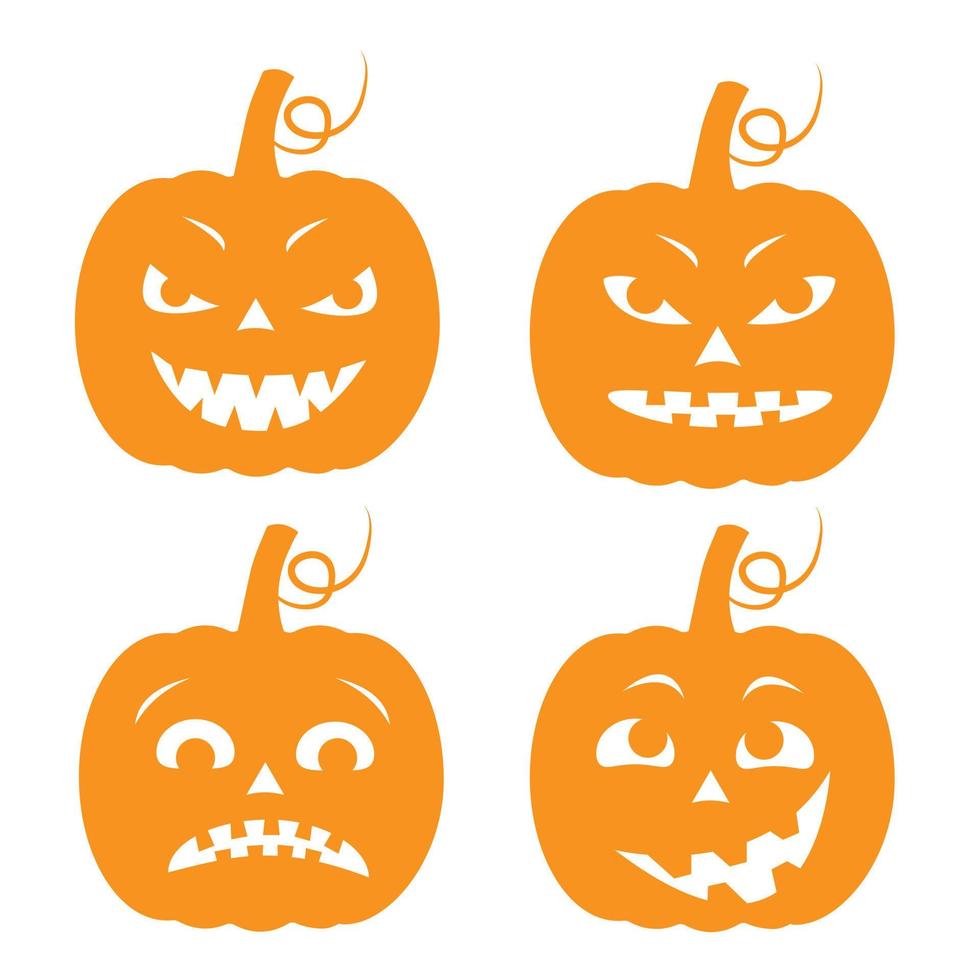 coloque la calabaza en el fondo blanco para la fiesta de halloween. ilustración vectorial vector