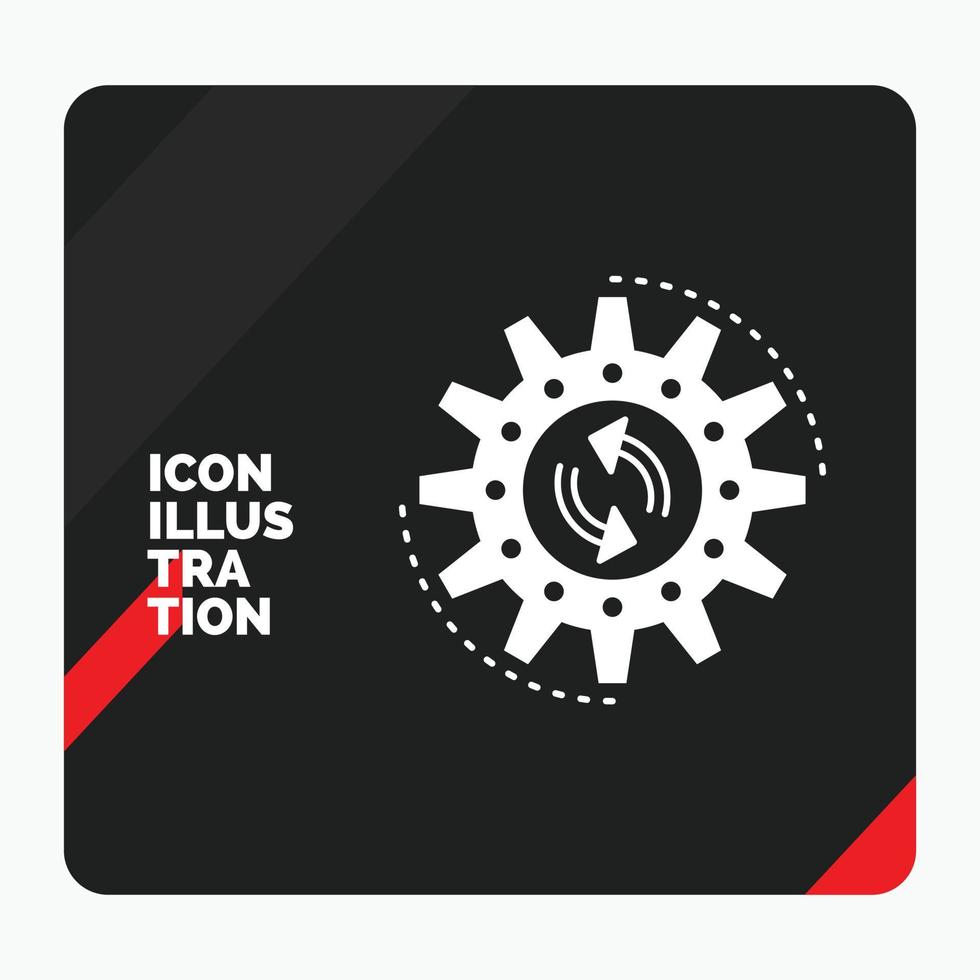 Red and Black Creative presentation Background for management. process. production. task. work Glyph Icon vector