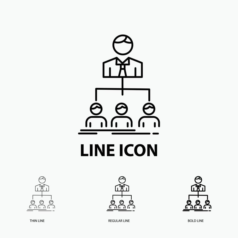 team. teamwork. organization. group. company Icon in Thin. Regular and Bold Line Style. Vector illustration