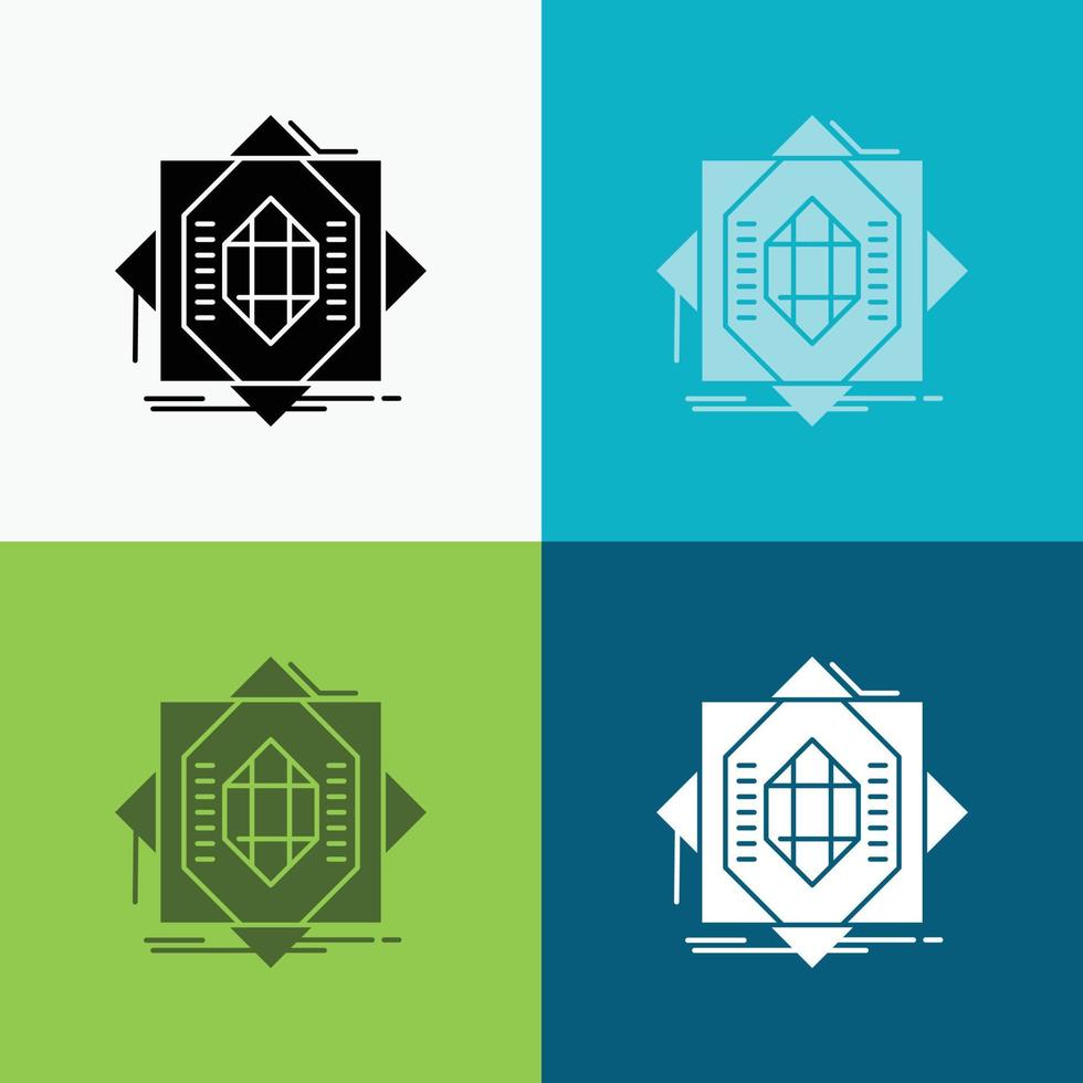 Abstract. core. fabrication. formation. forming Icon Over Various Background. glyph style design. designed for web and app. Eps 10 vector illustration