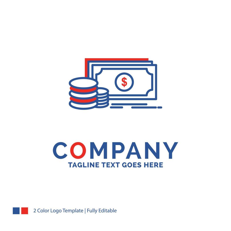 Company Name Logo Design For Finance. investment. payment. Money. dollar. Blue and red Brand Name Design with place for Tagline. Abstract Creative Logo template for Small and Large Business. vector