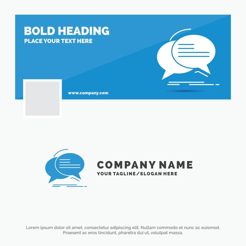 Blue Business Logo Template for Bubble. chat. communication. speech. talk. Facebook Timeline Banner Design. vector web banner background illustration