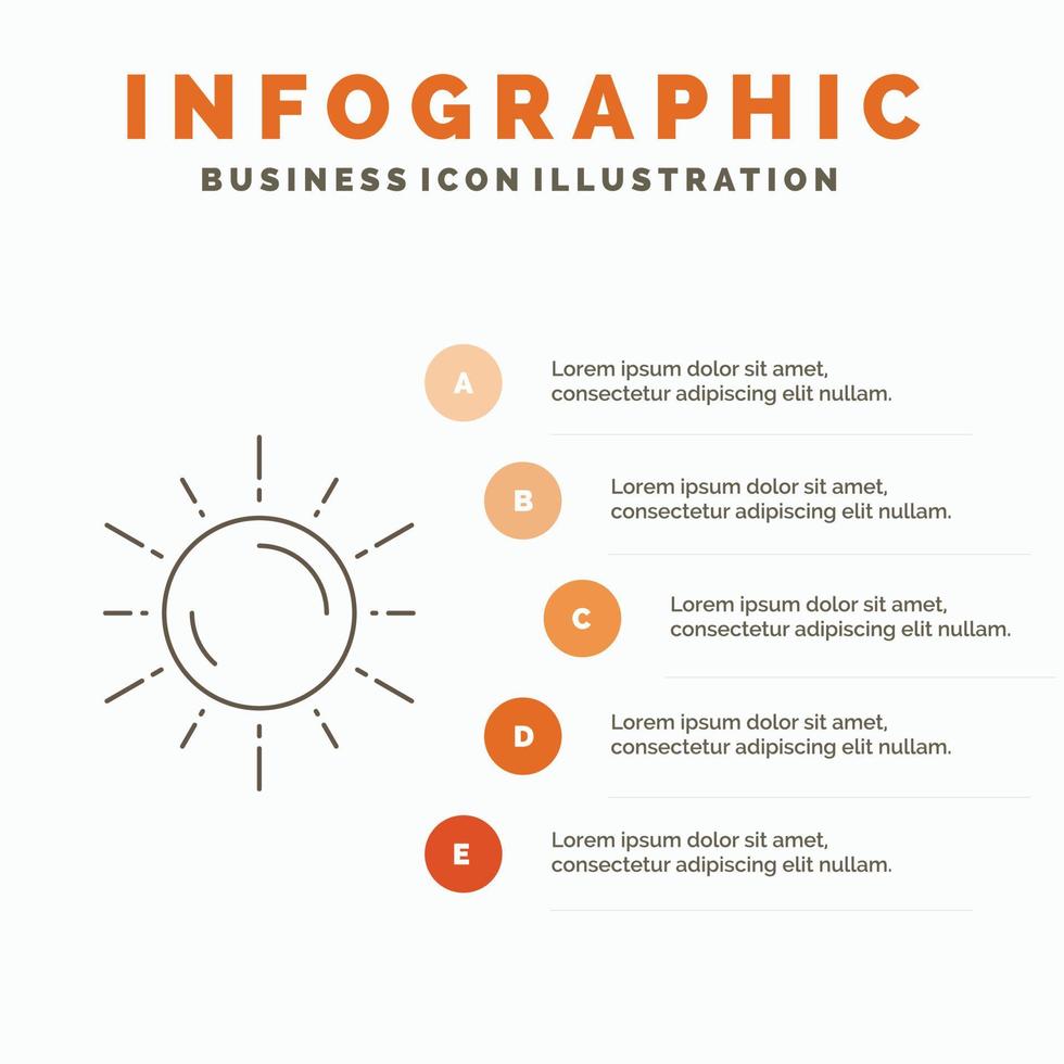 sun. space. planet. astronomy. weather Infographics Template for Website and Presentation. Line Gray icon with Orange infographic style vector illustration