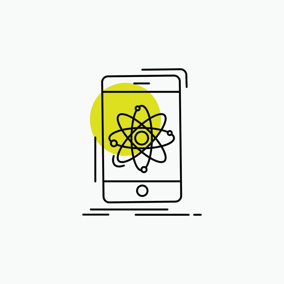 data. information. mobile. research. science Line Icon vector