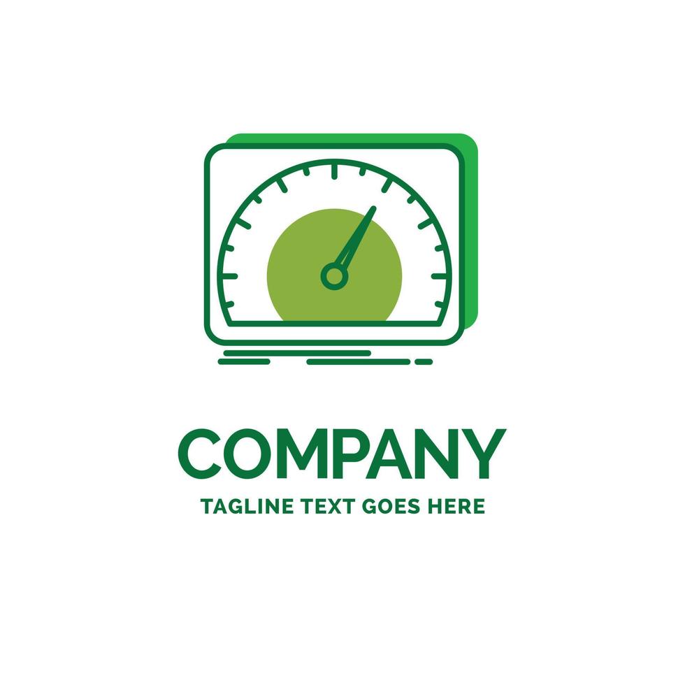dashboard. device. speed. test. internet Flat Business Logo template. Creative Green Brand Name Design. vector