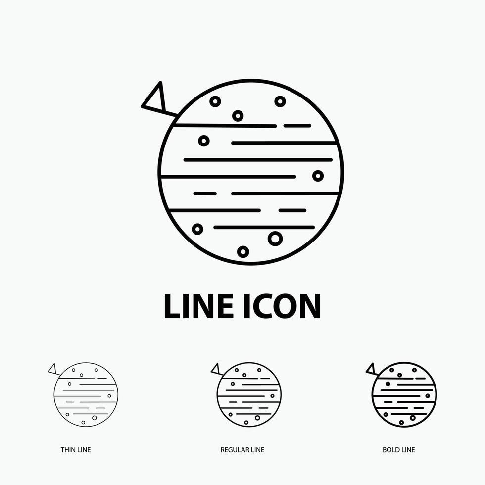 moon. planet. space. squarico. earth Icon in Thin. Regular and Bold Line Style. Vector illustration