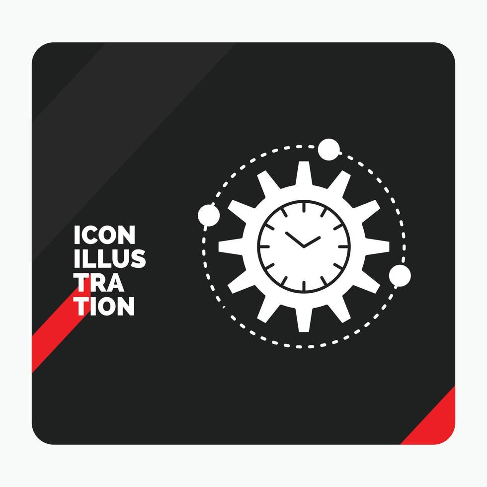 Red and Black Creative presentation Background for Efficiency. management. processing. productivity. project Glyph Icon vector