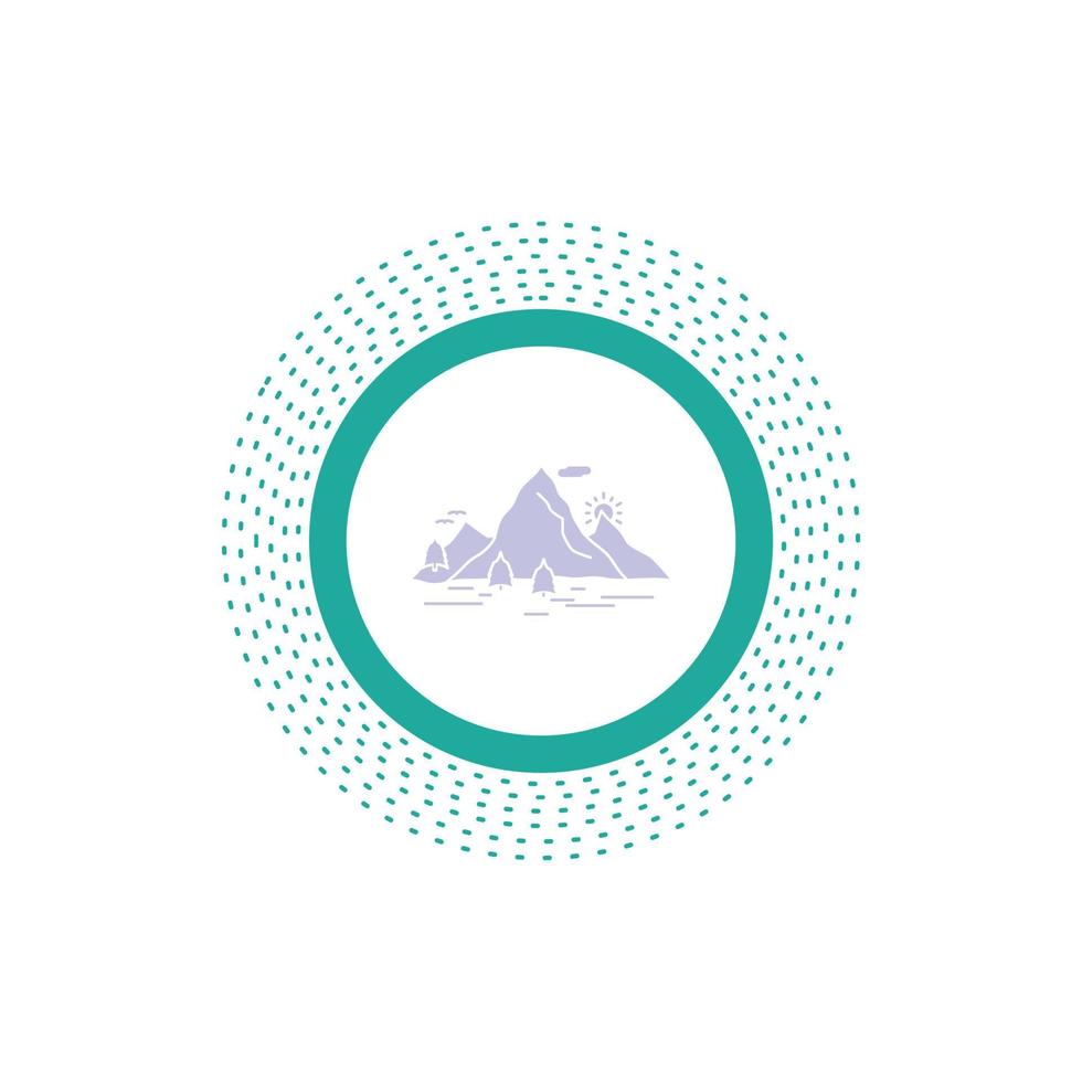 Nature. hill. landscape. mountain. scene Glyph Icon. Vector isolated illustration