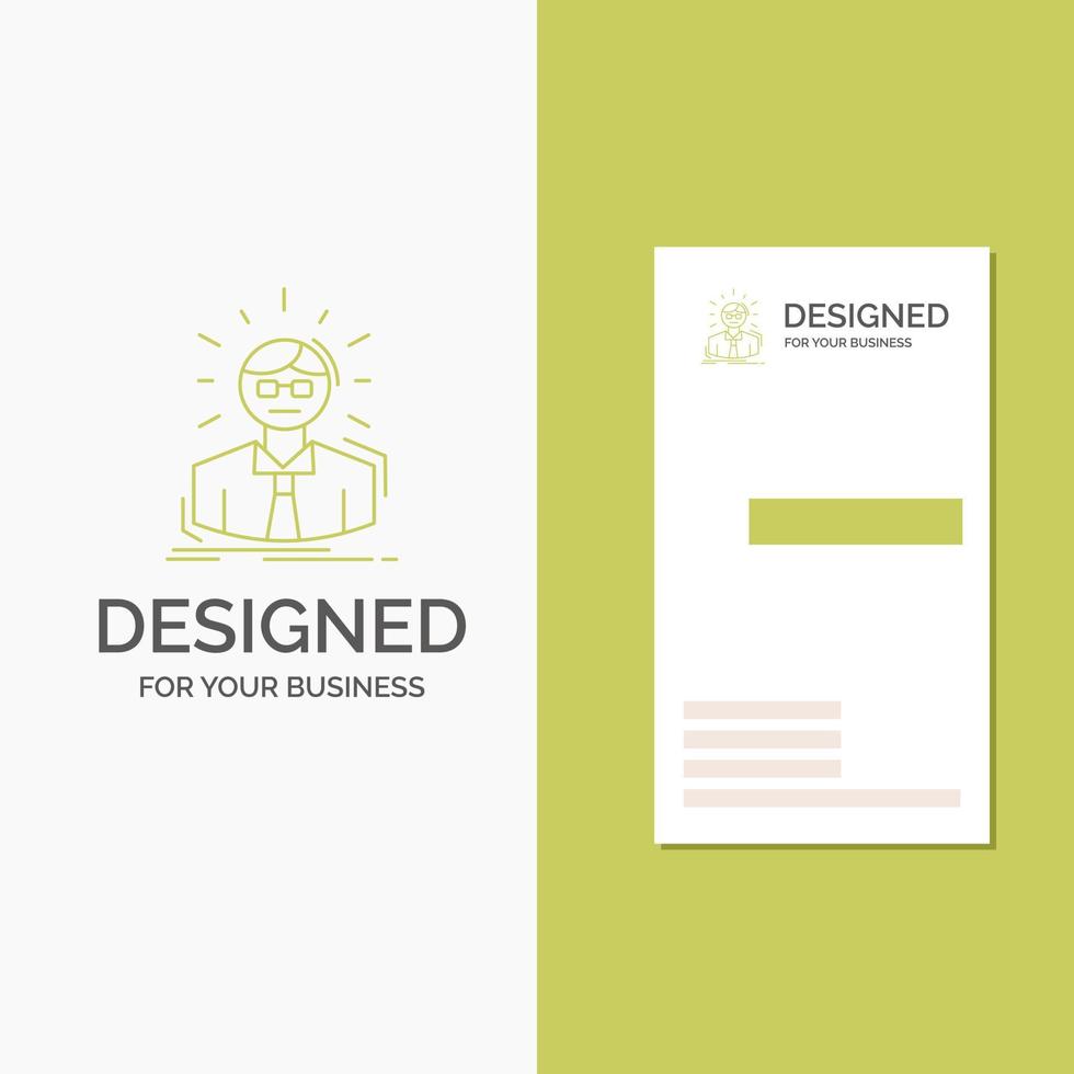 Business Logo for Manager. Employee. Doctor. Person. Business Man. Vertical Green Business .Visiting Card template. Creative background vector illustration