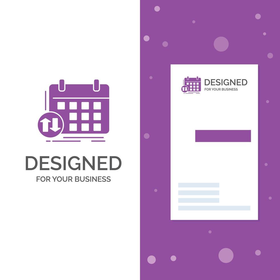 Business Logo for schedule. classes. timetable. appointment. event. Vertical Purple Business .Visiting Card template. Creative background vector illustration