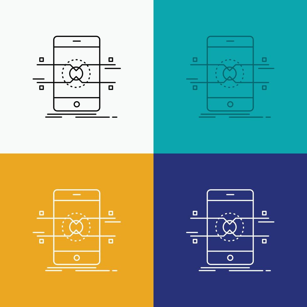Api. interface. mobile. phone. smartphone Icon Over Various Background. Line style design. designed for web and app. Eps 10 vector illustration