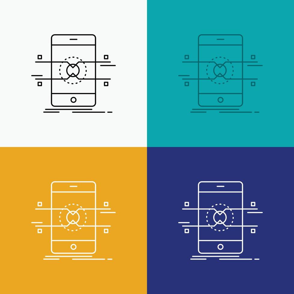 Api. interface. mobile. phone. smartphone Icon Over Various Background. Line style design. designed for web and app. Eps 10 vector illustration