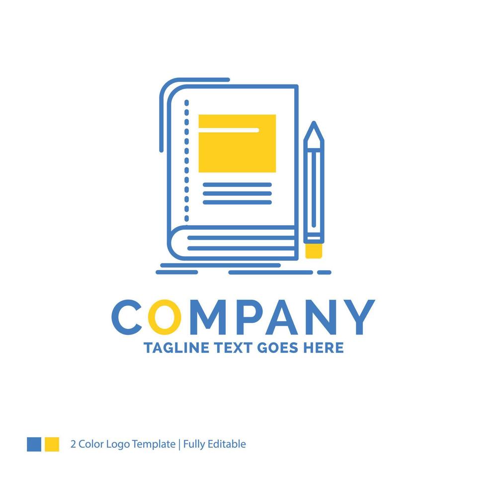 Book. business. education. notebook. school Blue Yellow Business Logo