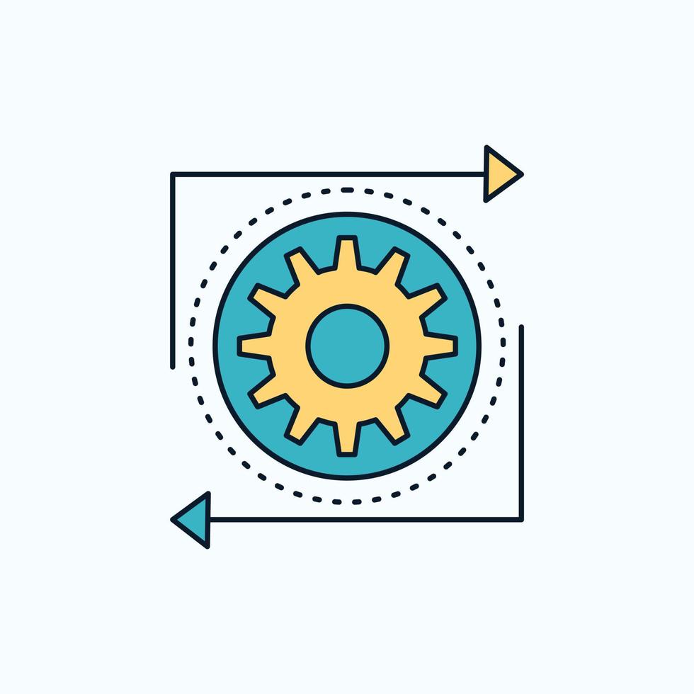 Business. gear. management. operation. process Flat Icon. green and Yellow sign and symbols for website and Mobile appliation. vector illustration