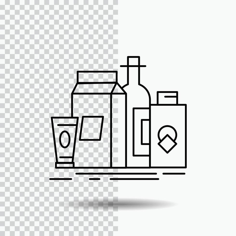 packaging. Branding. marketing. product. bottle Line Icon on Transparent Background. Black Icon Vector Illustration