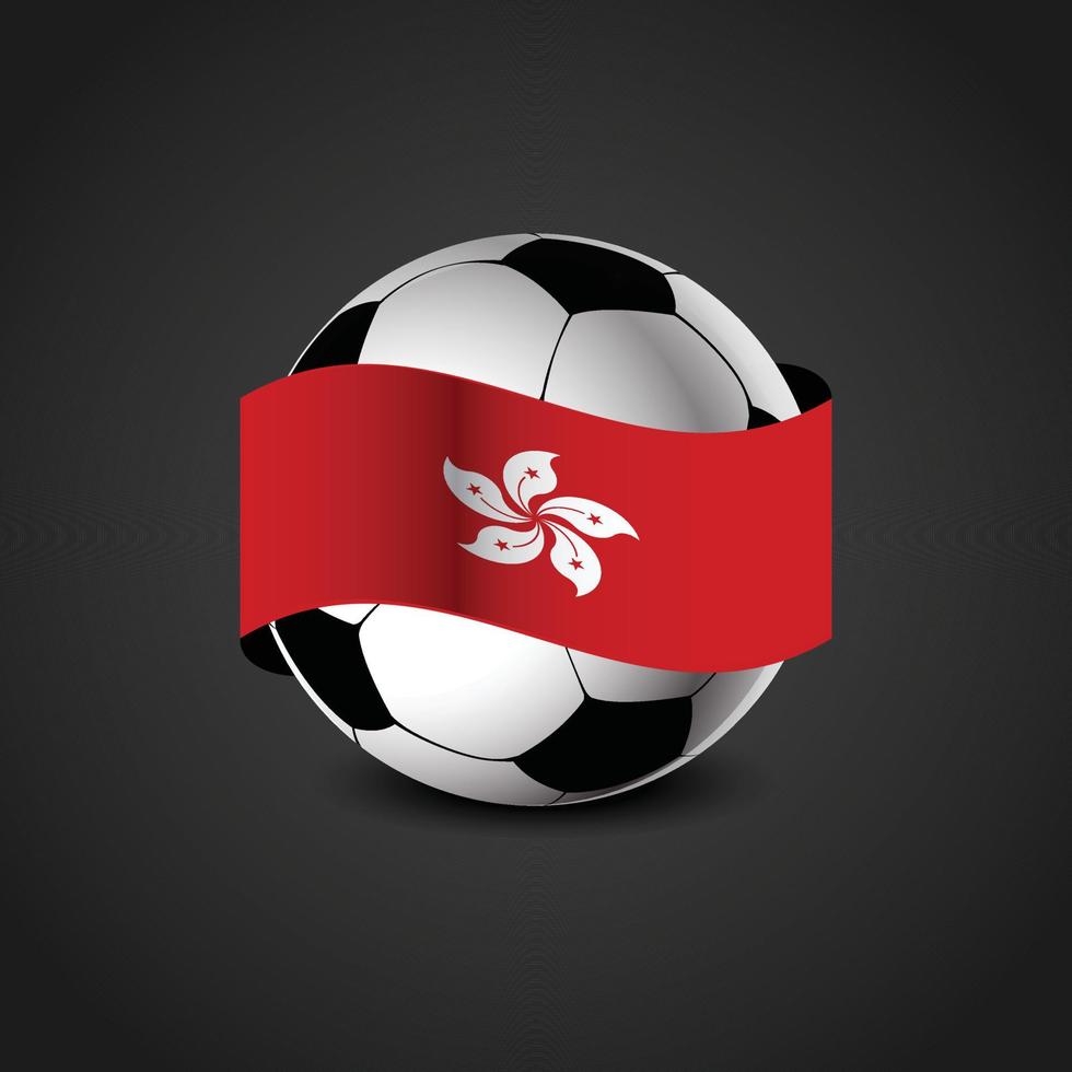 bandera de hong kong alrededor del fútbol vector