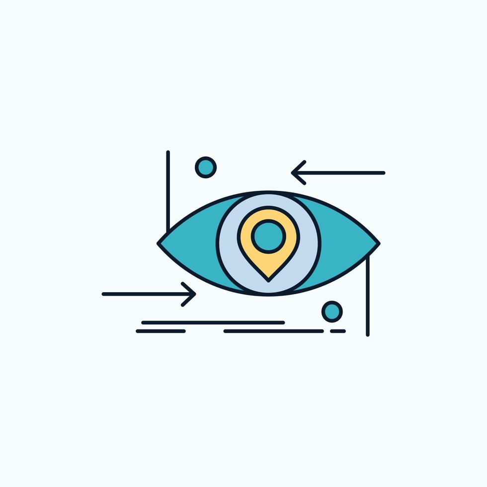 Advanced. future. gen. science. technology. eye Flat Icon. green and Yellow sign and symbols for website and Mobile appliation. vector illustration