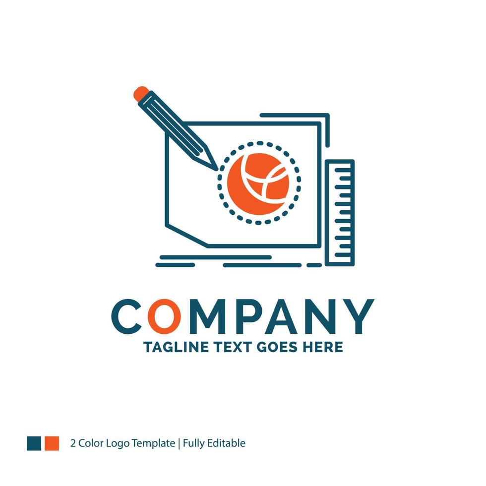 Content. design. frame. page. text Logo Design. Blue and Orange Brand Name Design. Place for Tagline. Business Logo template. vector