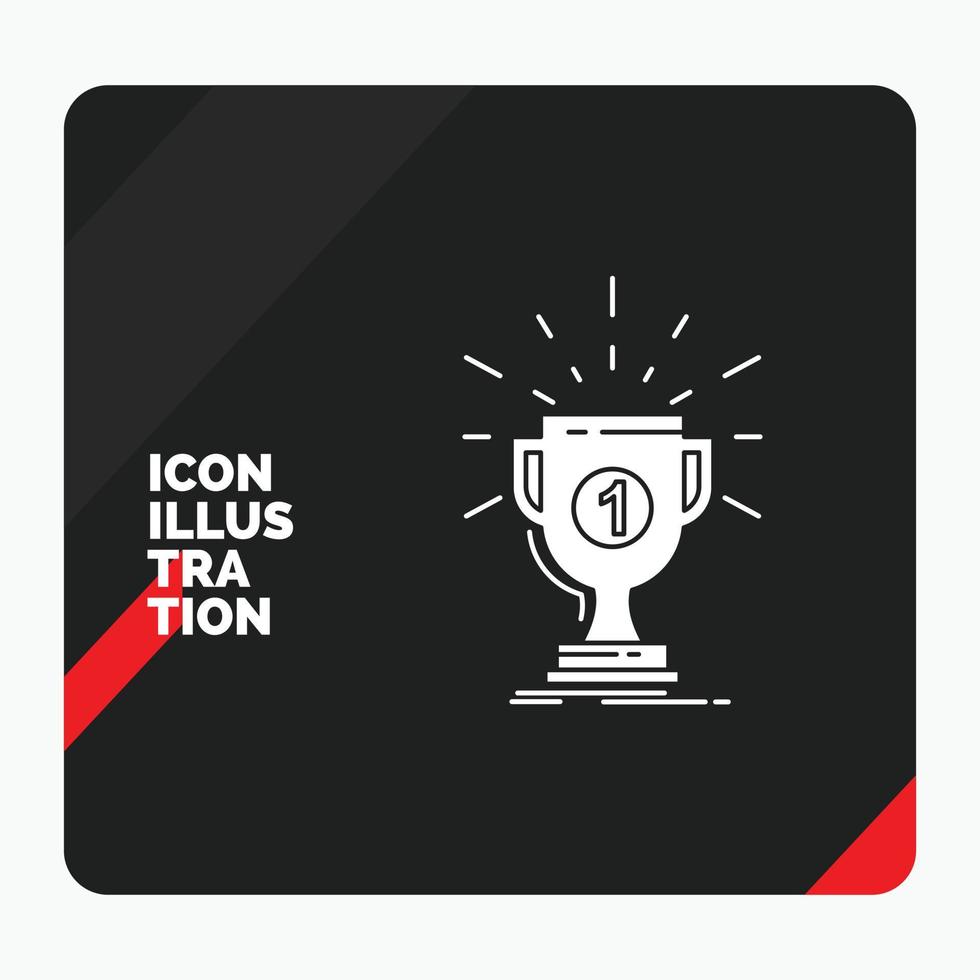 Red and Black Creative presentation Background for award. cup. prize. reward. victory Glyph Icon vector