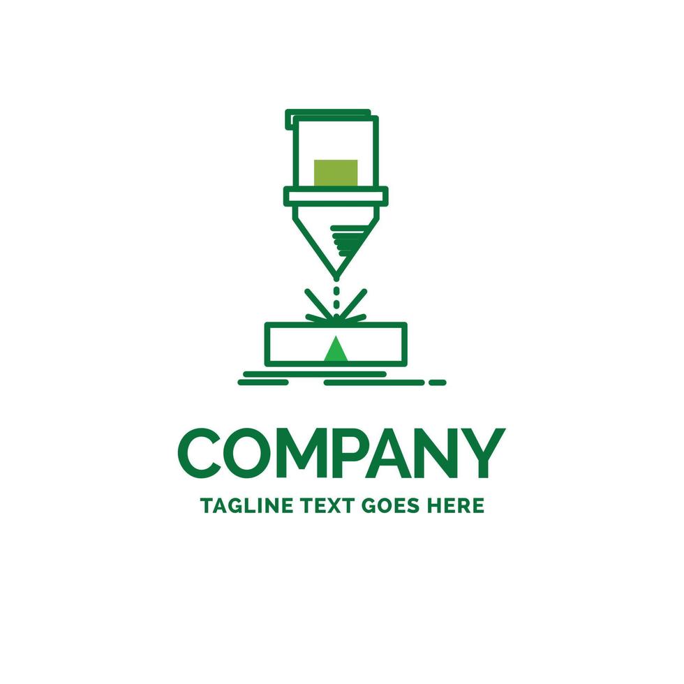 Cutting. engineering. fabrication. laser. steel Flat Business Logo template. Creative Green Brand Name Design. vector