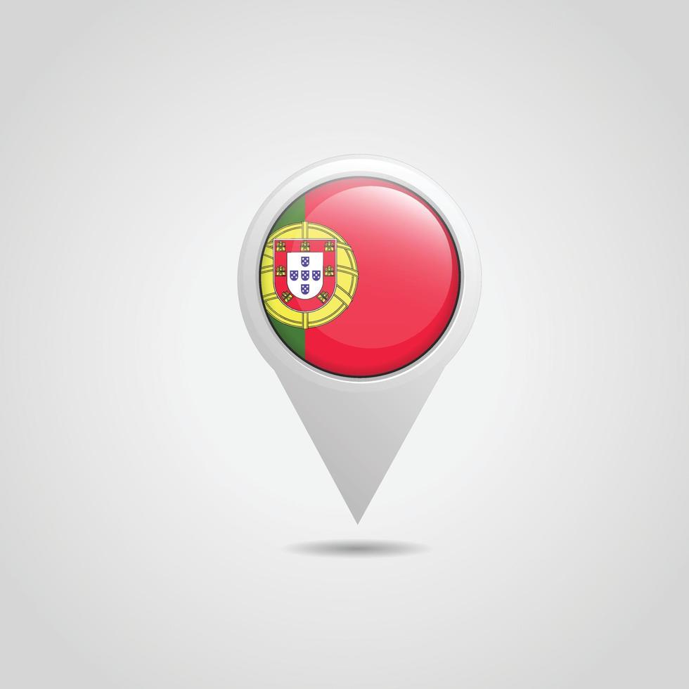 pin de mapa de bandera de portugal vector