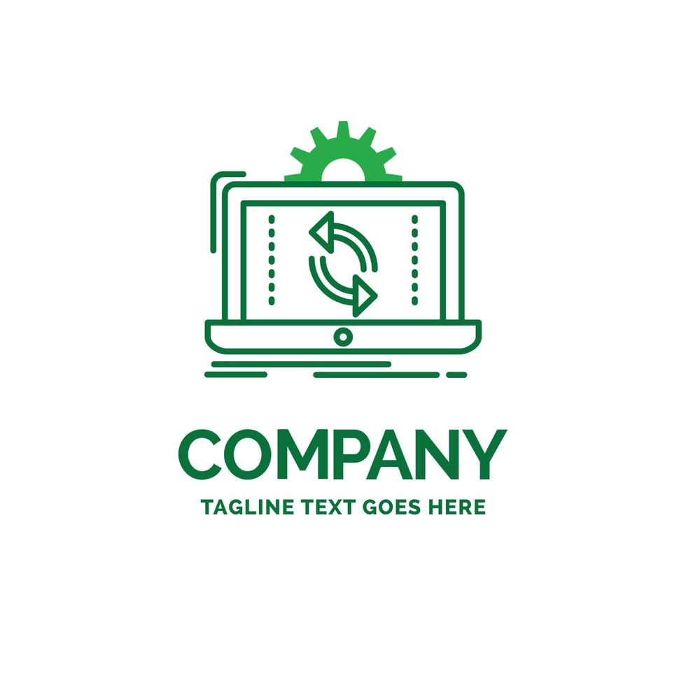 data. processing. Analysis. reporting. sync Flat Business Logo template. Creative Green Brand Name Design. vector