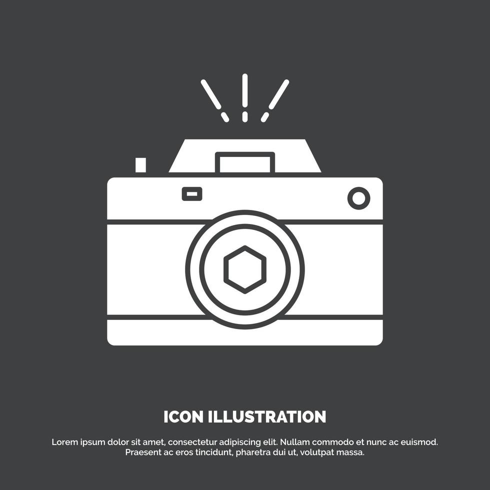 Camera. photography. capture. photo. aperture Icon. glyph vector symbol for UI and UX. website or mobile application