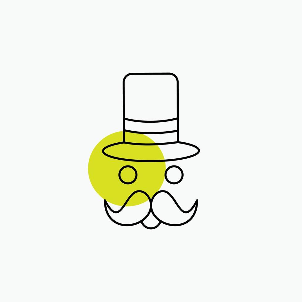 moustache. Hipster. movember. santa Clause. Hat Line Icon vector