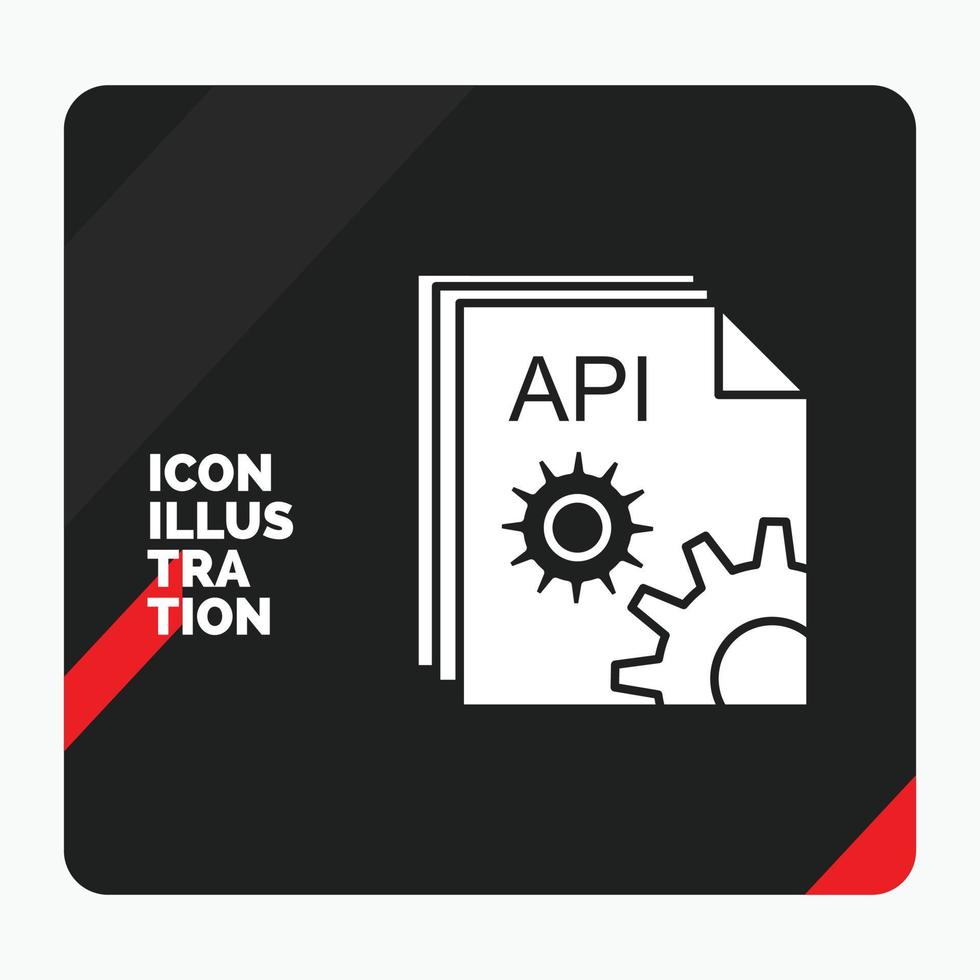 Red and Black Creative presentation Background for Api. app. coding. developer. software Glyph Icon vector