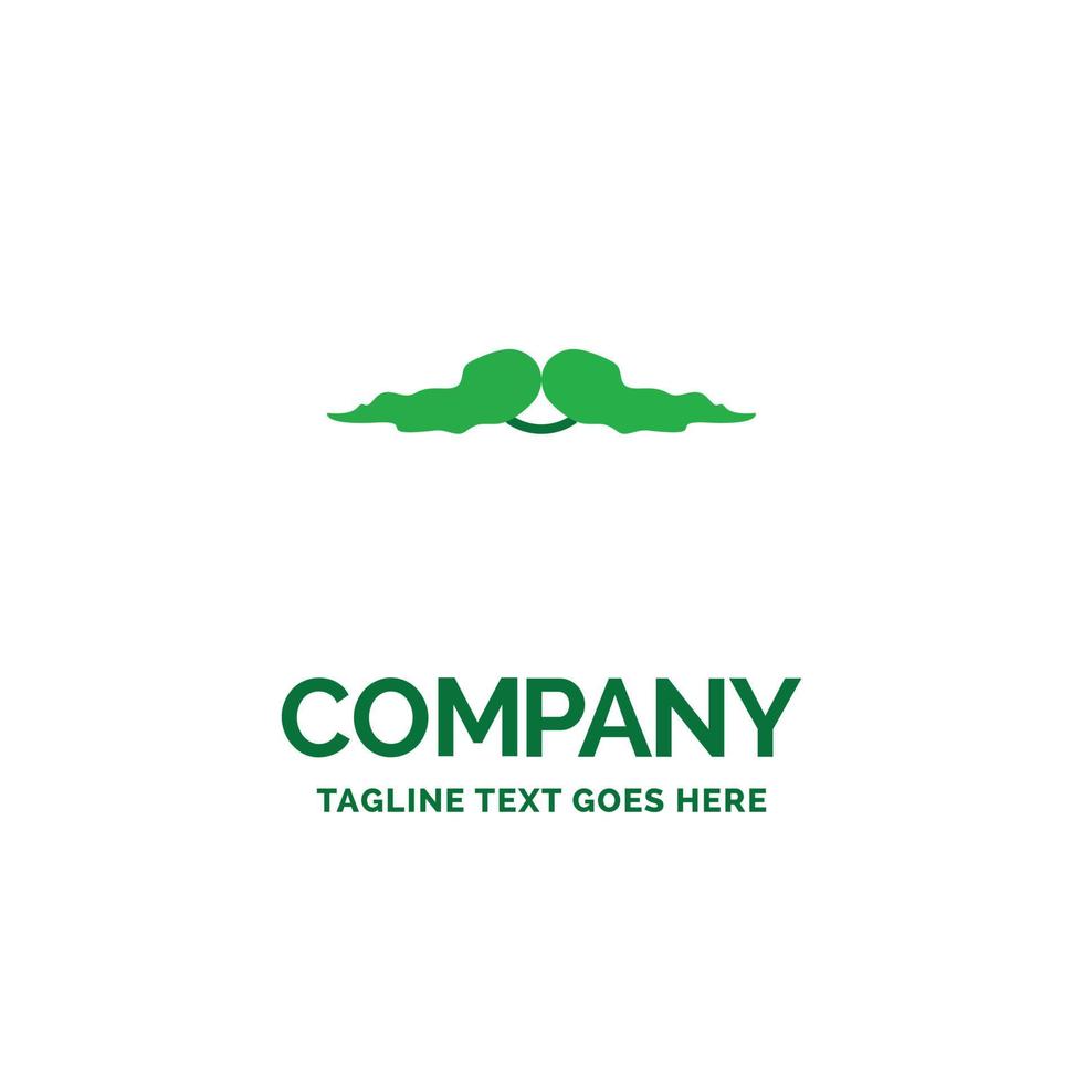 moustache. Hipster. movember. male. men Flat Business Logo template. Creative Green Brand Name Design. vector