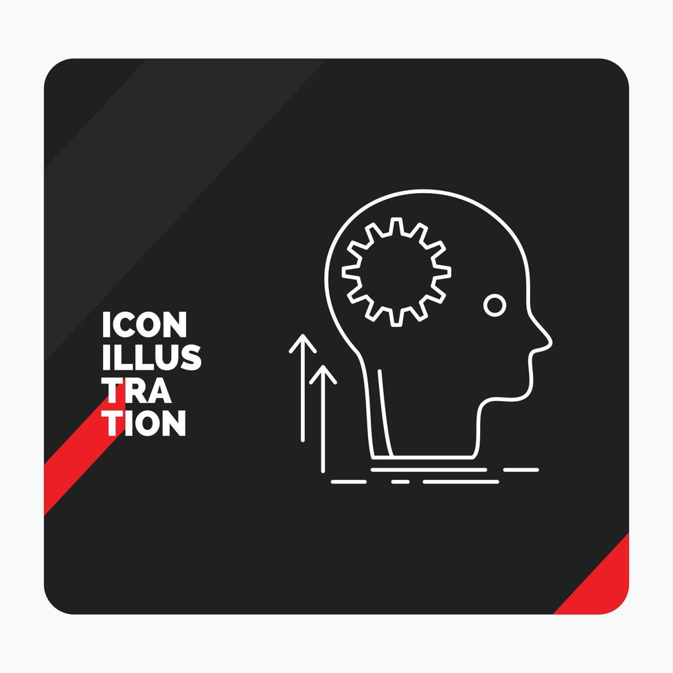 Red and Black Creative presentation Background for Mind. Creative. thinking. idea. brainstorming Line Icon vector