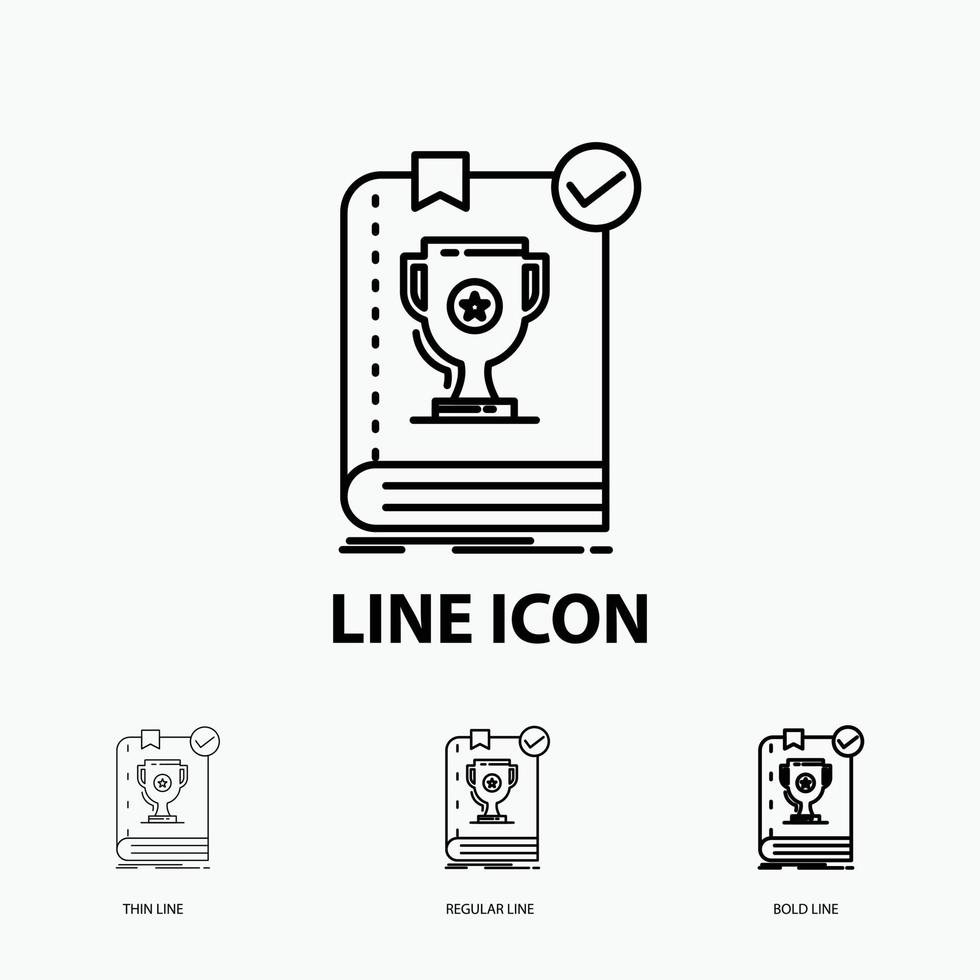 554. Book. dominion. leader. rule. rules Icon in Thin. Regular and Bold Line Style. Vector illustration