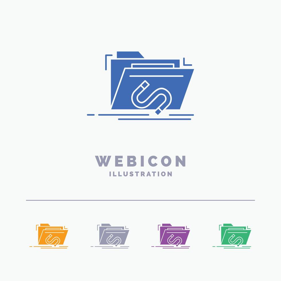 Backdoor. exploit. file. internet. software 5 Color Glyph Web Icon Template isolated on white. Vector illustration