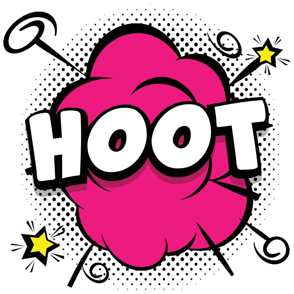 hoot Comic bright template with speech bubbles on colorful frames vector