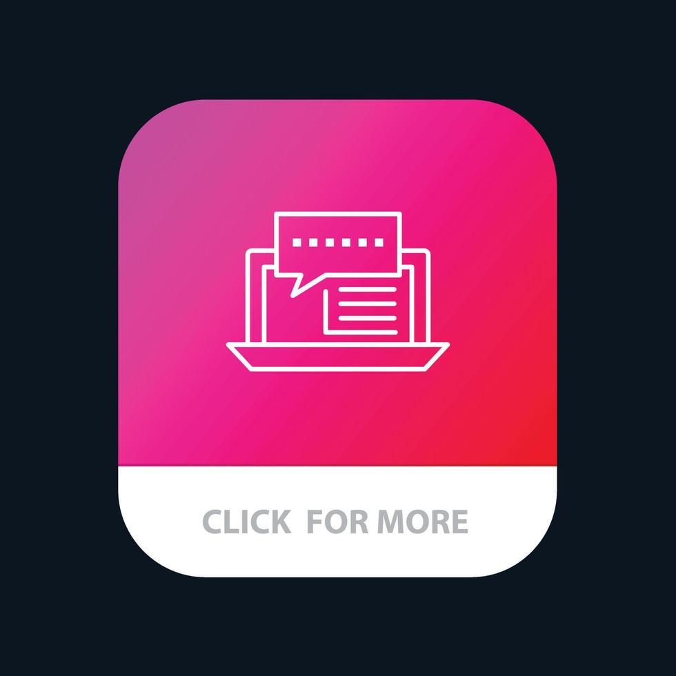 Consulting Chat Dialog Internet Online Social Mobile App Button Android and IOS Line Version vector