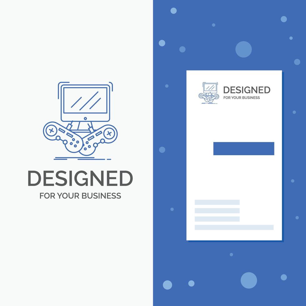 Business Logo for Game. gaming. internet. multiplayer. online. Vertical Blue Business .Visiting Card template vector