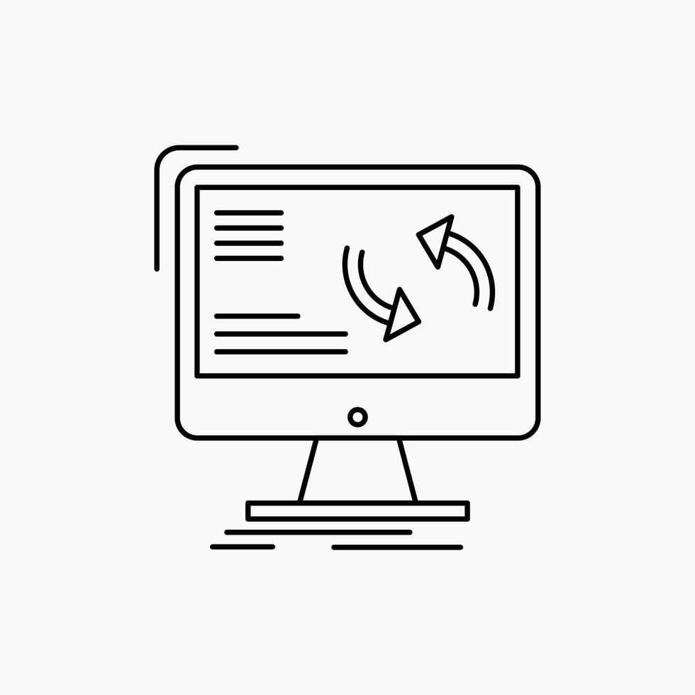 synchronization. sync. information. data. computer Line Icon. Vector isolated illustration