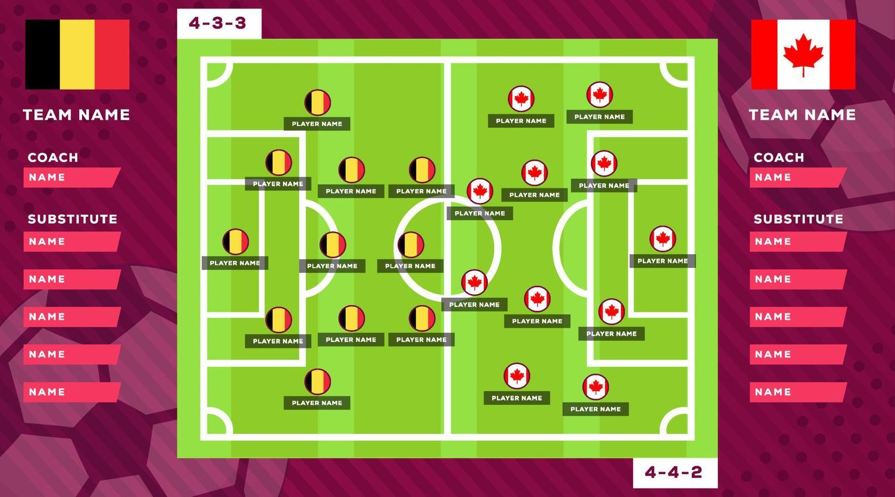 format formation between the team competition for football championship 2022 in qatar vector