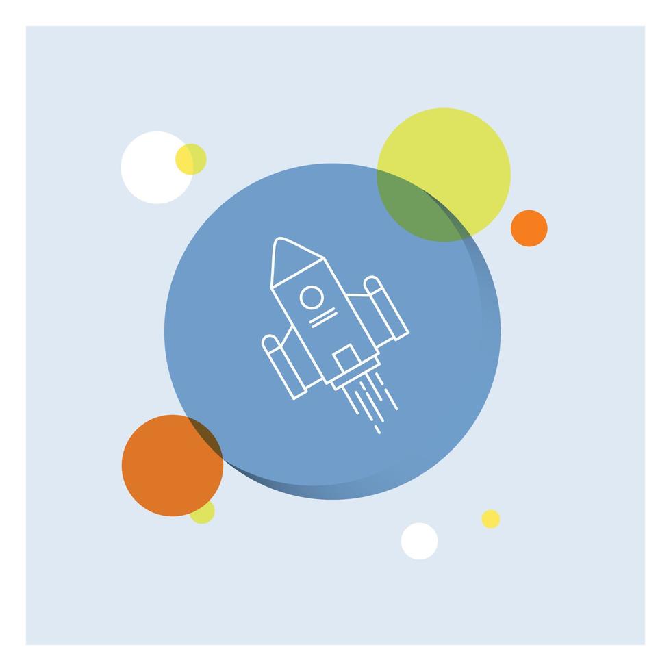 space craft. shuttle. space. rocket. launch White Line Icon colorful Circle Background vector