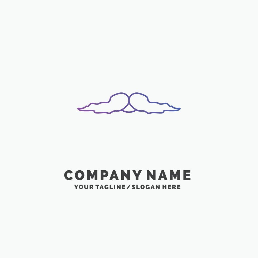 moustache. Hipster. movember. male. men Purple Business Logo Template. Place for Tagline vector