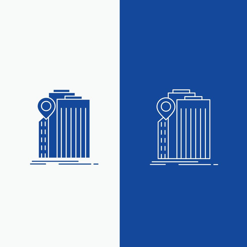 bank. banking. building. federal. government Line and Glyph web Button in Blue color Vertical Banner for UI and UX. website or mobile application vector