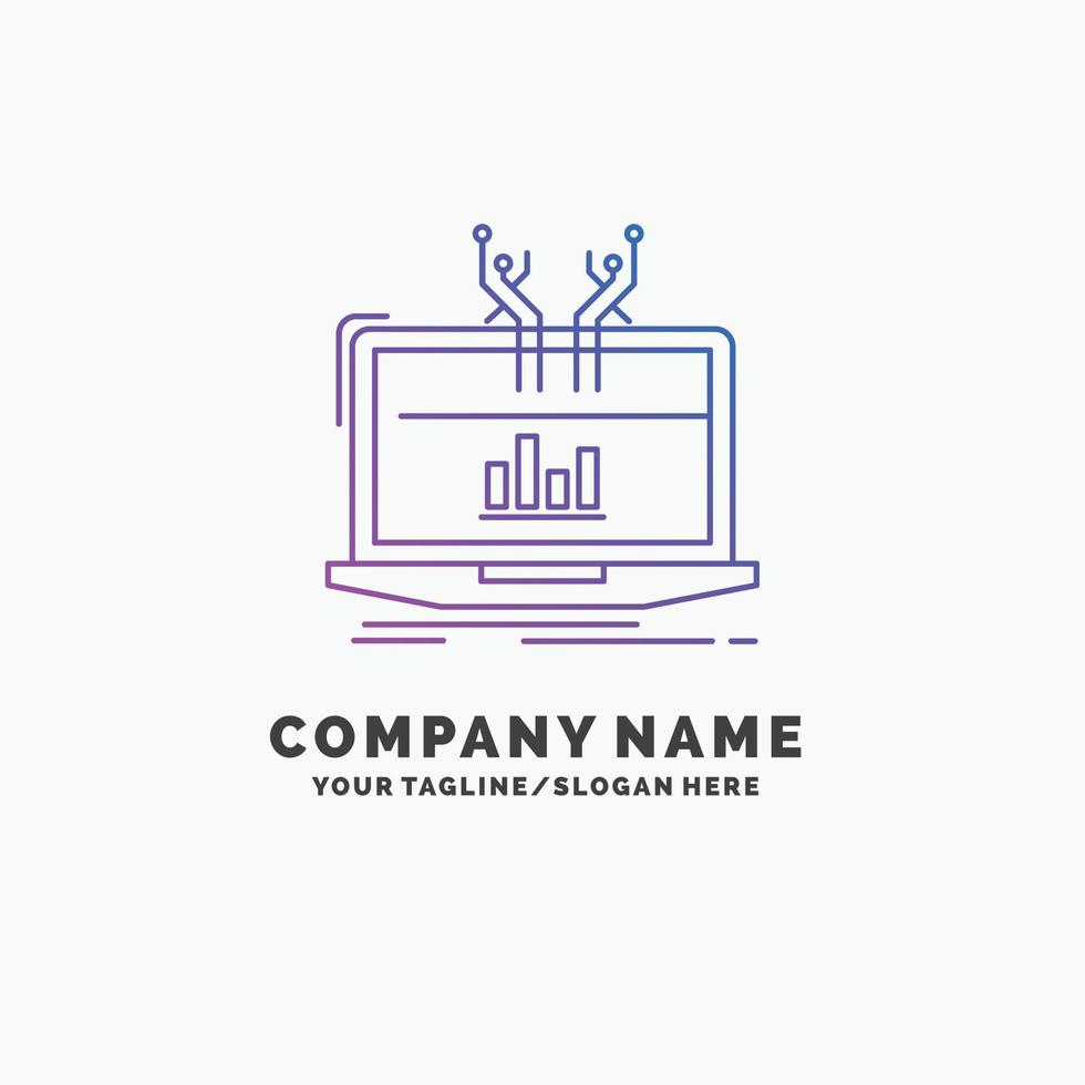 Analysis. analytical. management. online. platform Purple Business Logo Template. Place for Tagline vector
