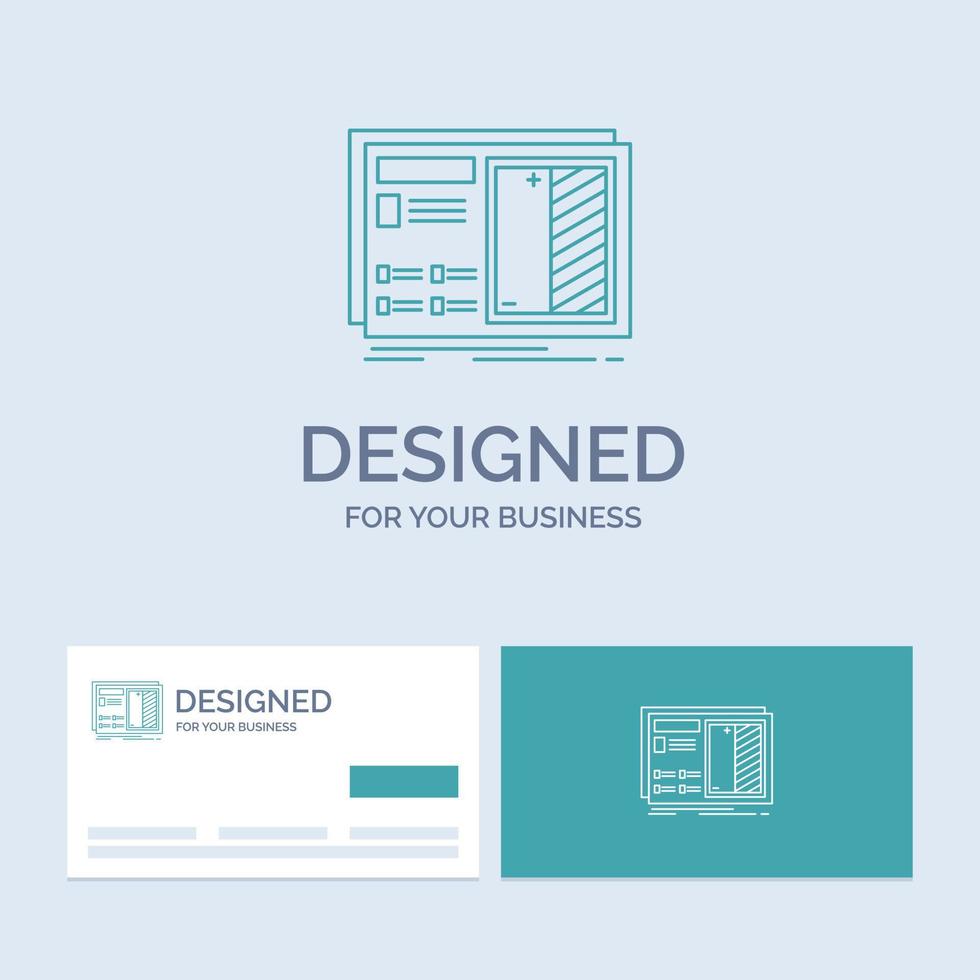 Blueprint. design. drawing. plan. prototype Business Logo Line Icon Symbol for your business. Turquoise Business Cards with Brand logo template vector