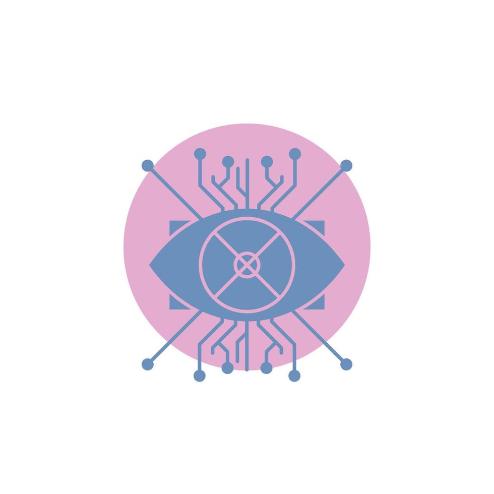 Ar. augmentation. cyber. eye. lens Glyph Icon. vector