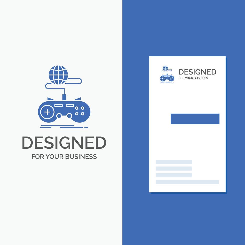 Business Logo for Game. gaming. internet. multiplayer. online. Vertical Blue Business .Visiting Card template. vector
