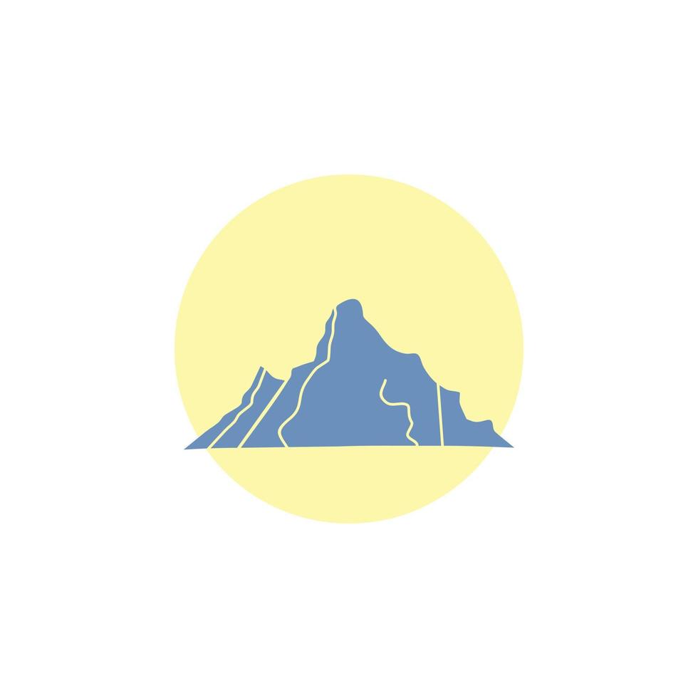 Cerro. paisaje. naturaleza. montaña. icono de glifo de escena. vector