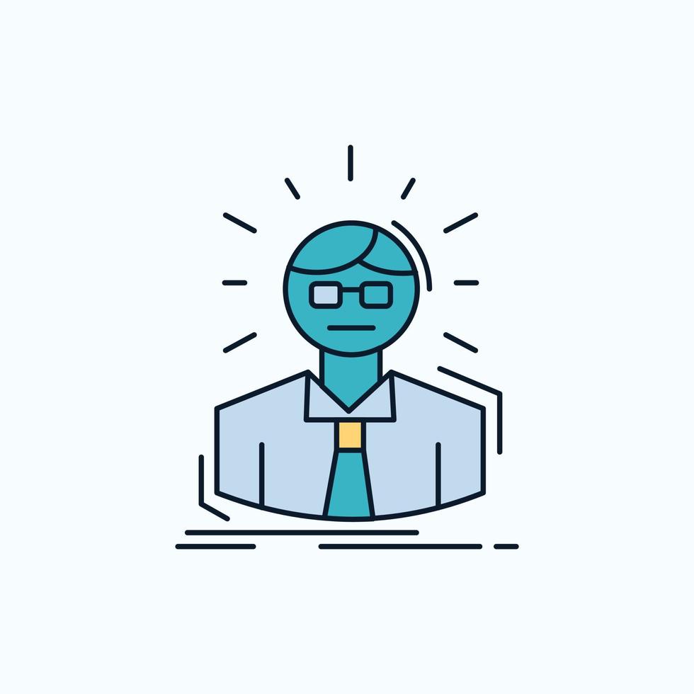 gerente. empleado. médico. persona. icono plano de hombre de negocios. signo y símbolos verdes y amarillos para el sitio web y la aplicación móvil. ilustración vectorial vector